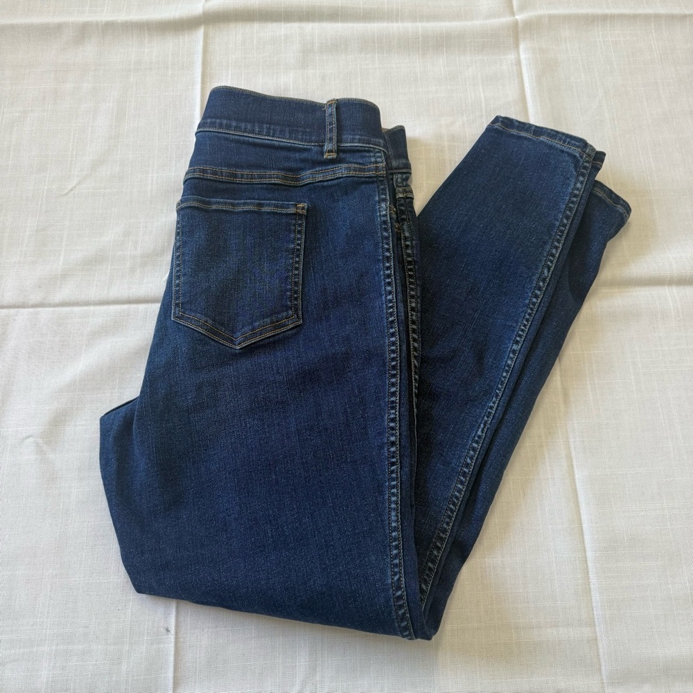 SPANX Ankle Length Skinny Jeans Dark Wash Denim Pull On Women’s Size L - Picture 3 of 11